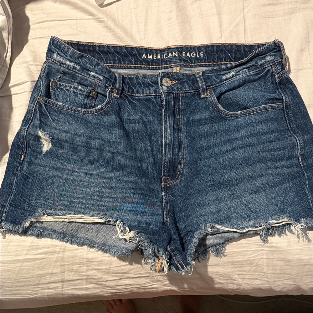 American Eagle Outfitters Distressed Denim Blue Jean Tomgirl Shorts 12